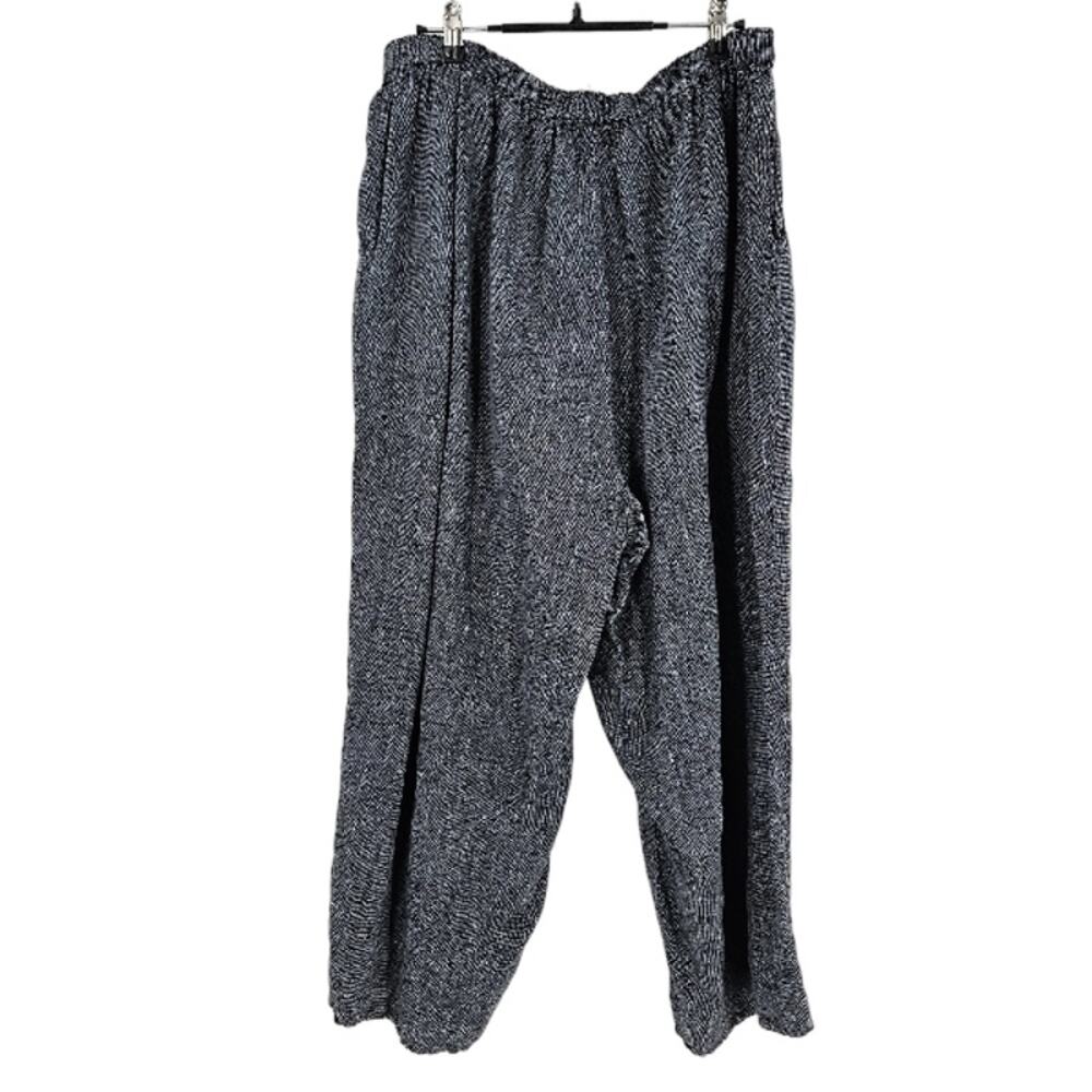 Flax Pants Set Blue Gray 100% Linen Button Down Lightweight Relaxed Fit 18-20 - Picture 8 of 8